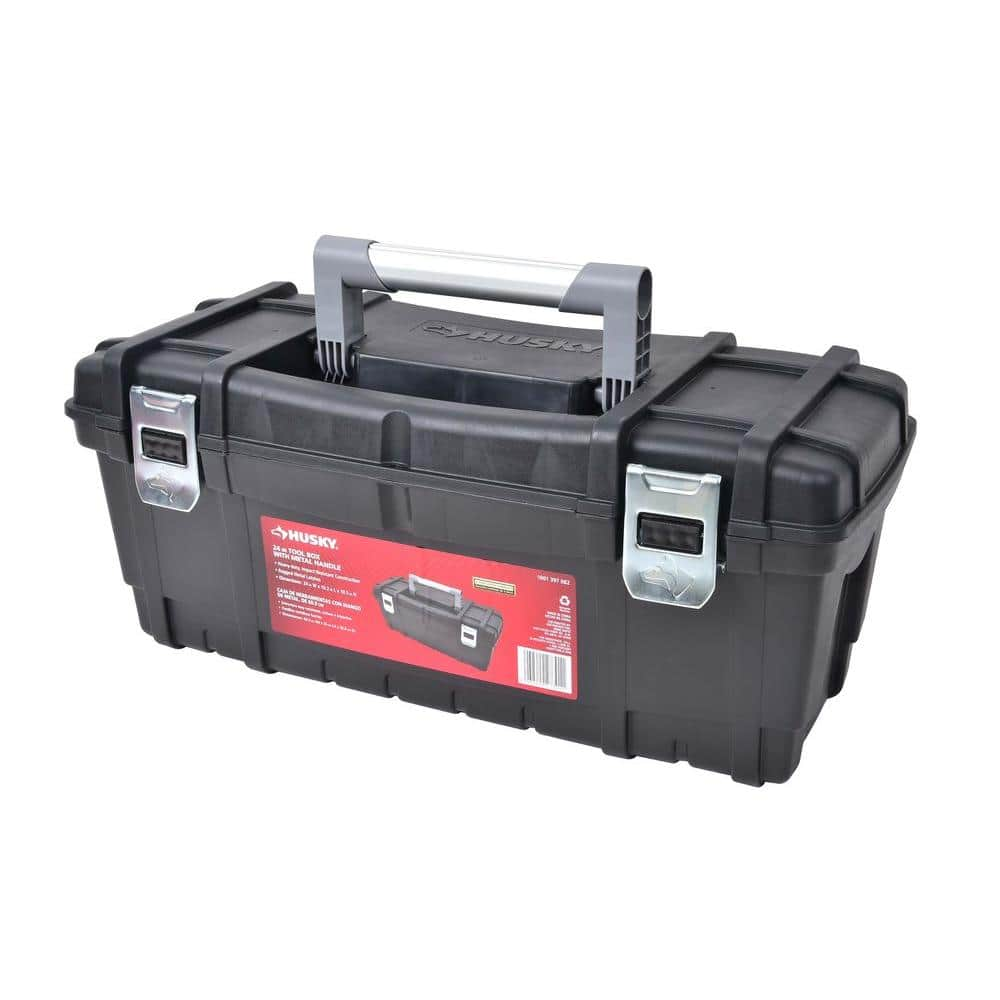 24 in. Hand Tool Box in Black - Husky Tool