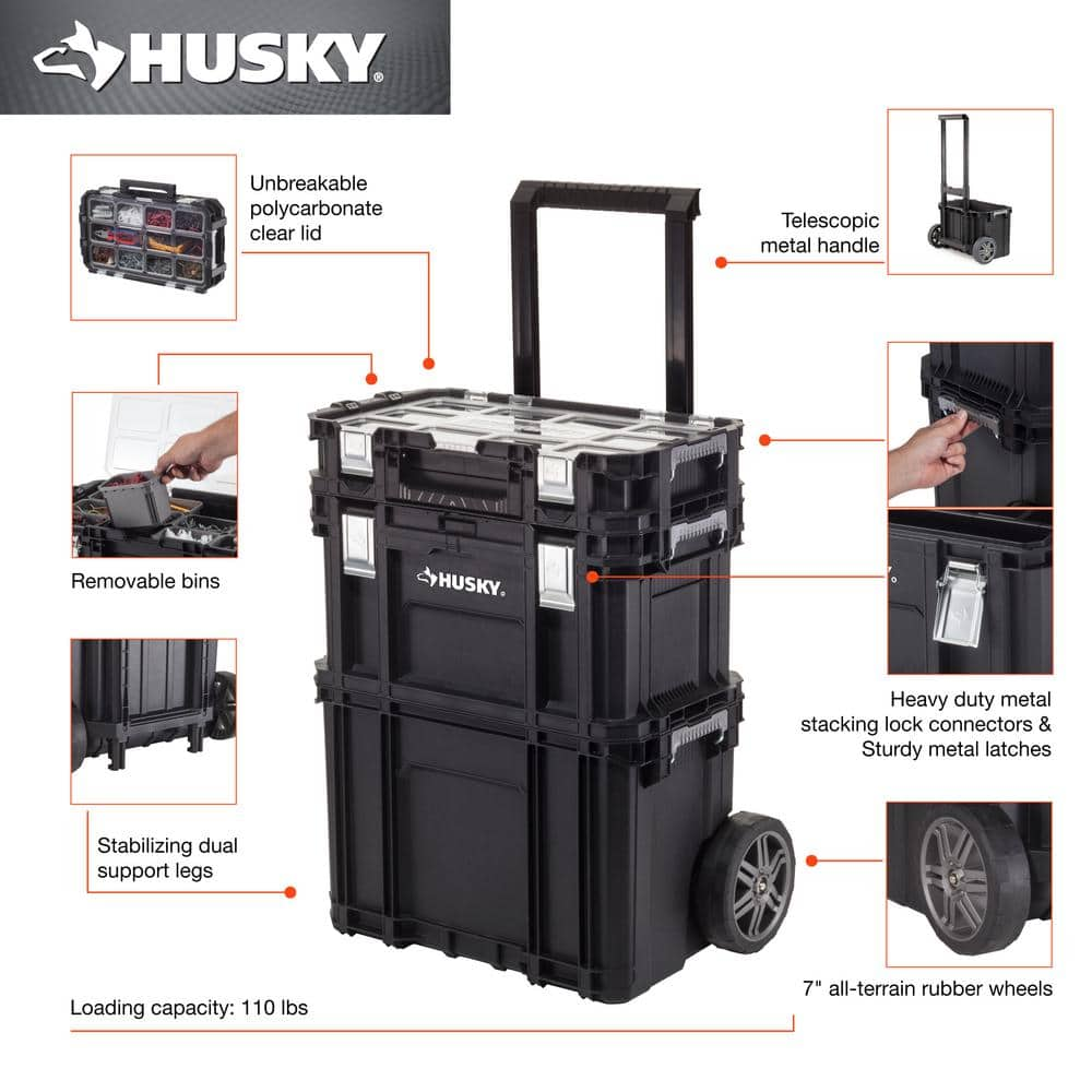 22 in. Connect Rolling System Tool Box - Husky Tool