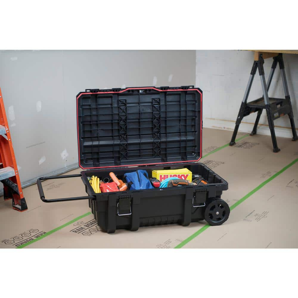 23 in. 25 Gal. Black Rolling Toolbox with Keyed Lock - Husky Tool