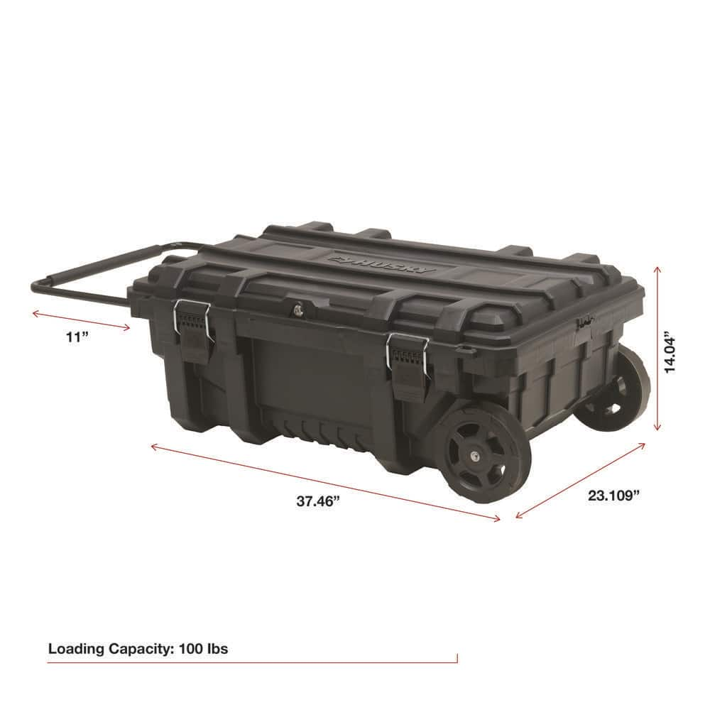 23 in. 25 Gal. Black Rolling Toolbox with Keyed Lock - Husky Tool