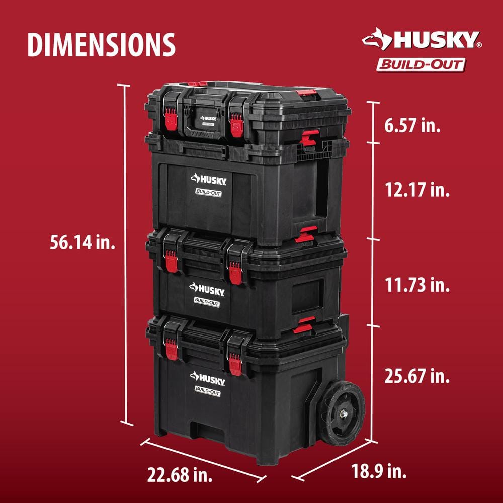 Build-Out 22 in. Modular Tool Storage Large Tool Crate - Husky Tool