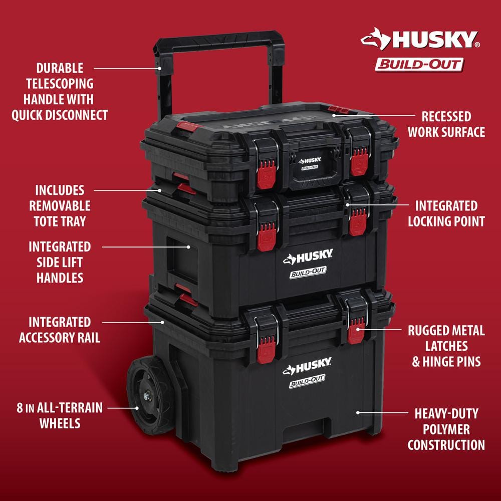 Build-Out 22 in. Modular Tool Storage Large Tool Crate - Husky Tool